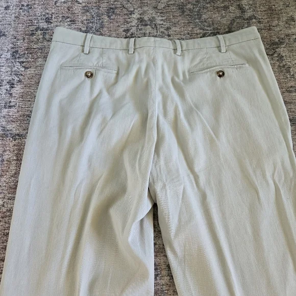 Zanella Devon Wool Dress Pants Serge Light Khaki Creased 36x36 113839 - Picture 8 of 8